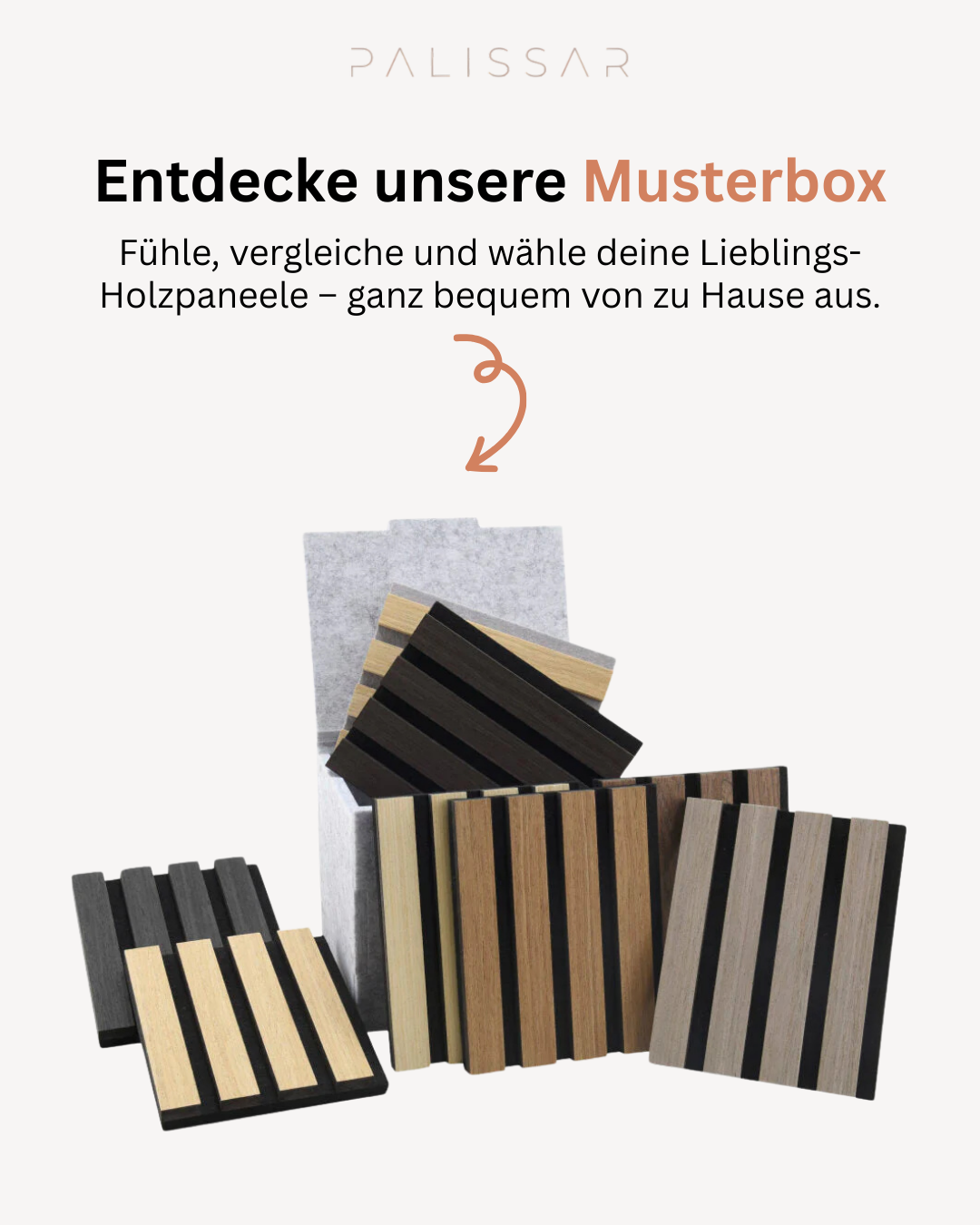 Musterbox mit Holzpaneelen Palissar® Premium| Mehrere Farbe