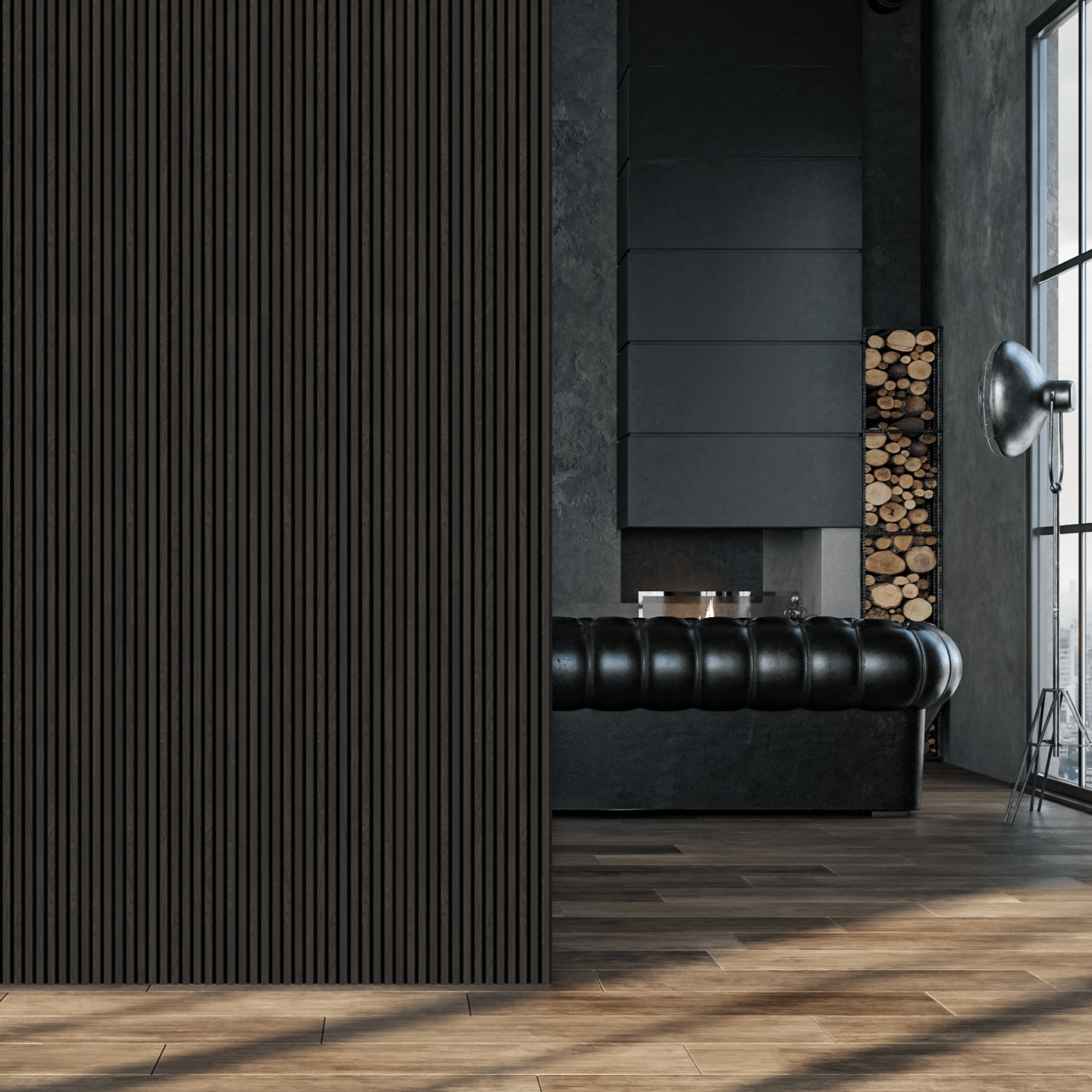 Panneaux acoustiques Palissar® Premium | 244x60 cm - Chêne noir
