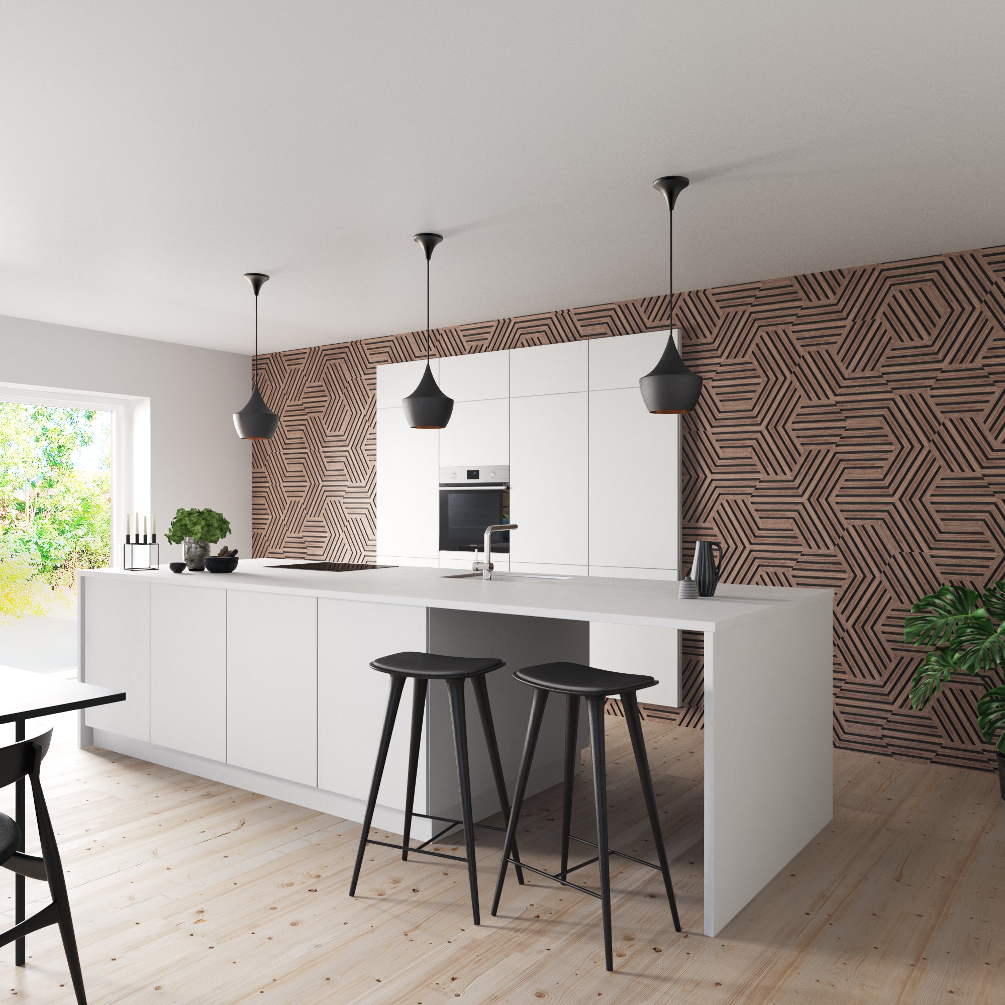 Hexagon Palissar® Art | 30x26 cm - Noce americano