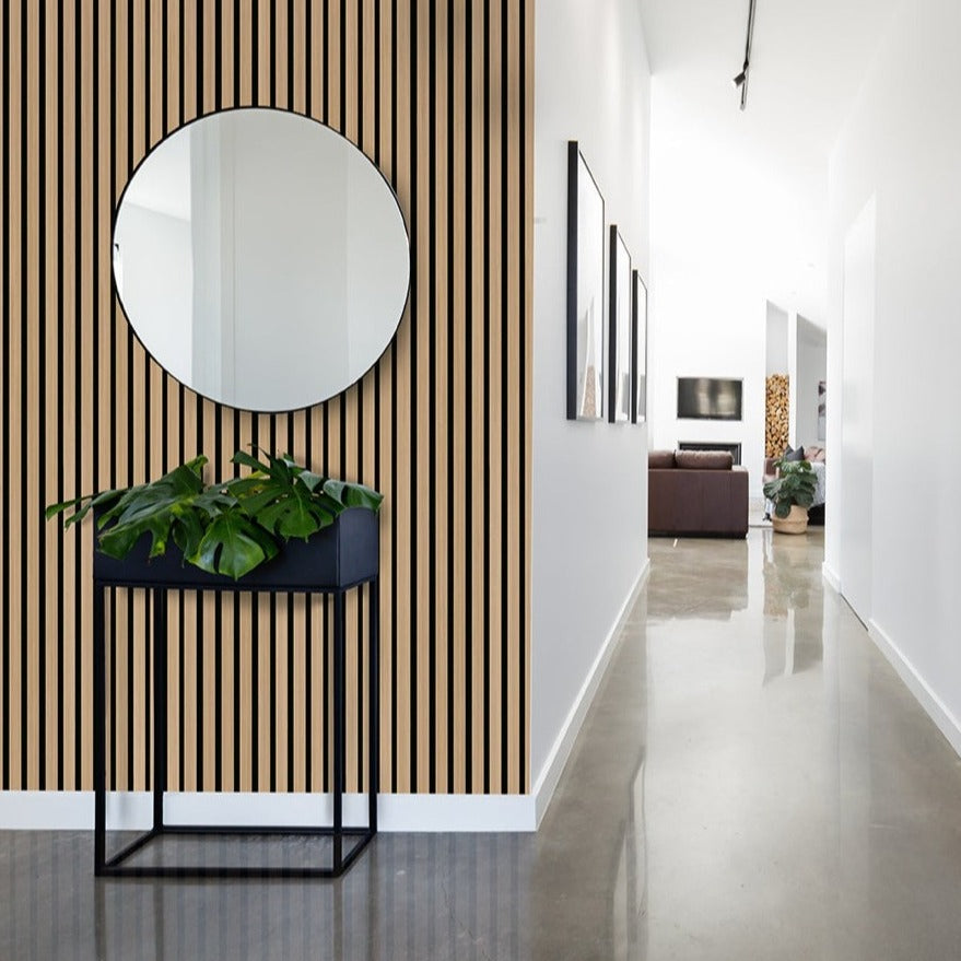 Pannelli acustici esclusivi Palissar® | 300x60 cm - Rovere chiaro (feltro acustico nero)