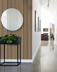 Akustikpaneele Palissar® Exklusiv| 300x60 cm - Light Oak (Schwarzer Akustikfilz) - Palissar