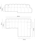 Lupine L - Sofa rechts - grau - Palissar