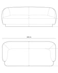 Miley 2 - Seater Sofa - hellgrau - Palissar
