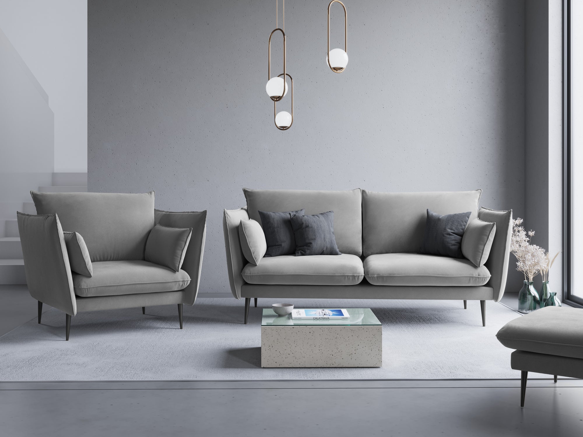 Divano a 3 posti Agate - grigio chiaro