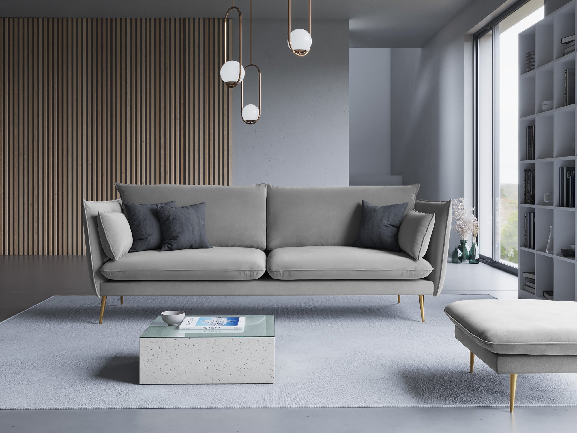 Divano a 4 posti Agate - grigio chiaro