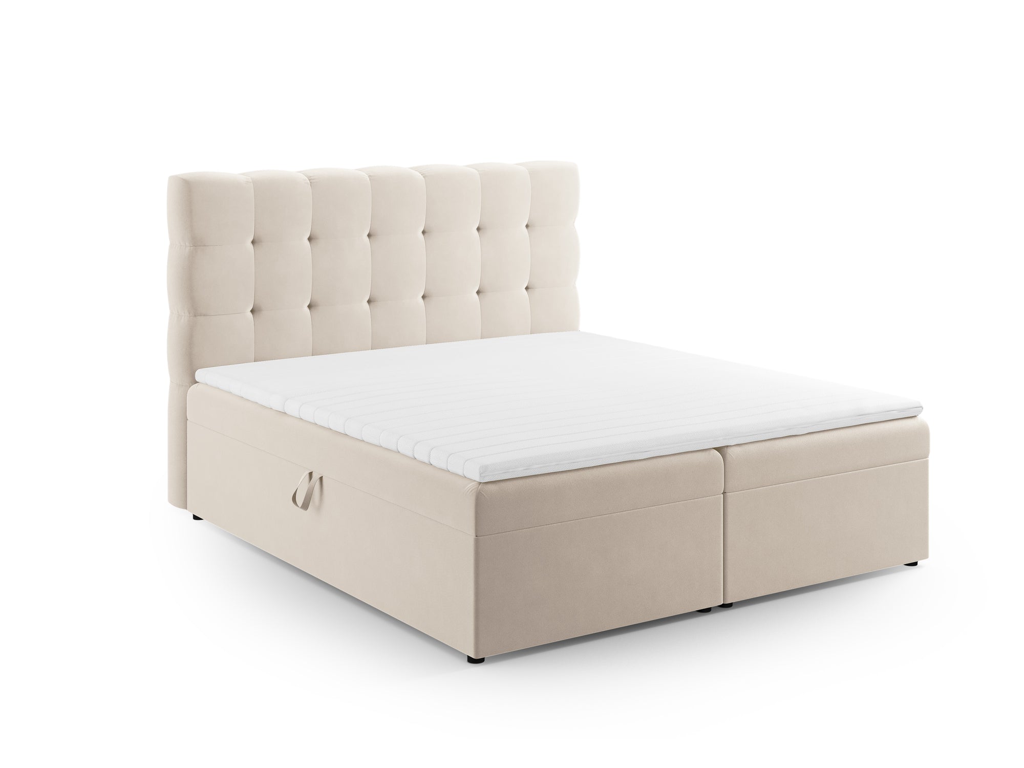 Lits à sommier tapissier Mamaia - beige