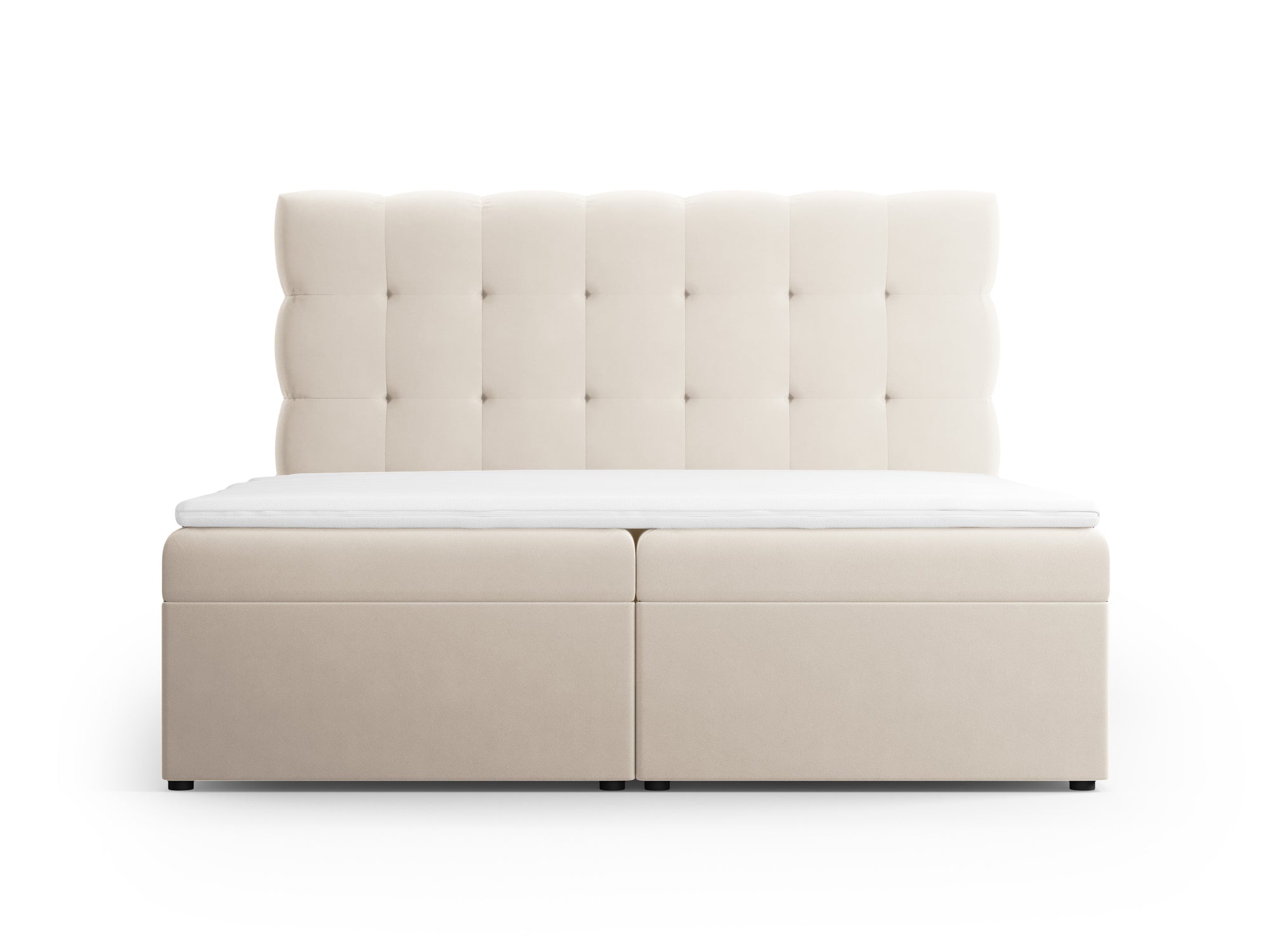 Lits à sommier tapissier Mamaia - beige