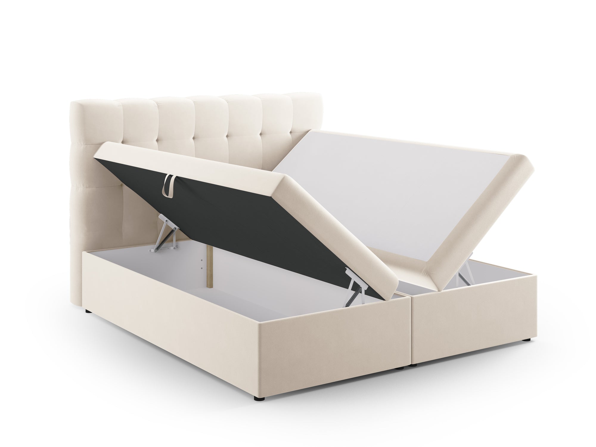 Lits à sommier tapissier Mamaia - beige