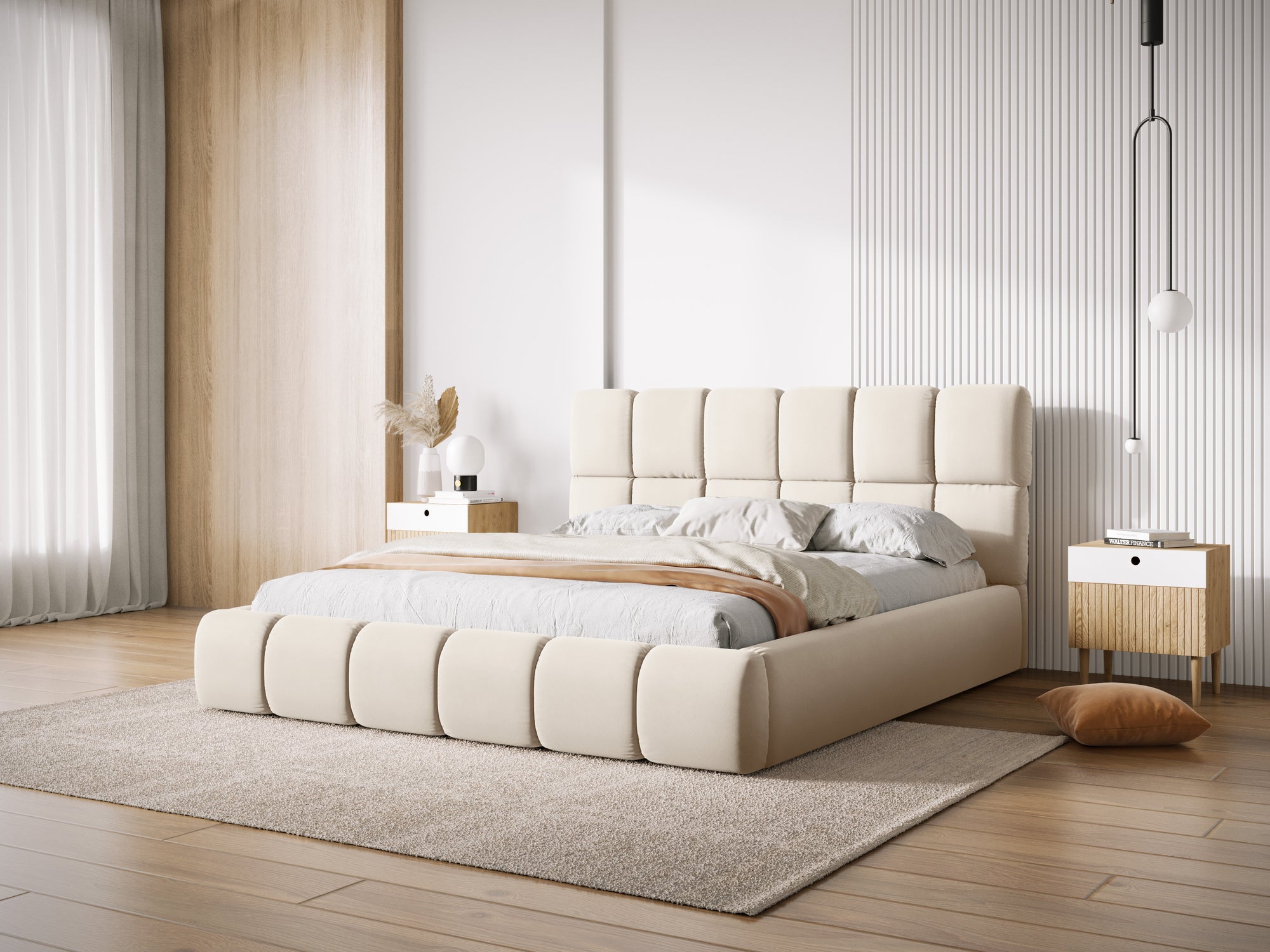 Cadre de lit Bellis - beige clair