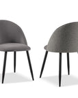 Ensemble de deux chaises Rayan - gris foncé