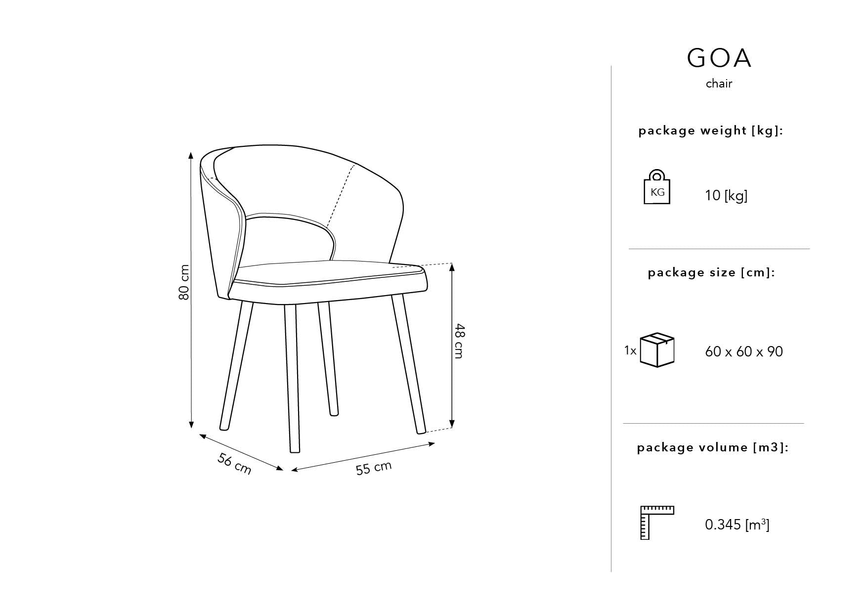 Chaises Goa - noires