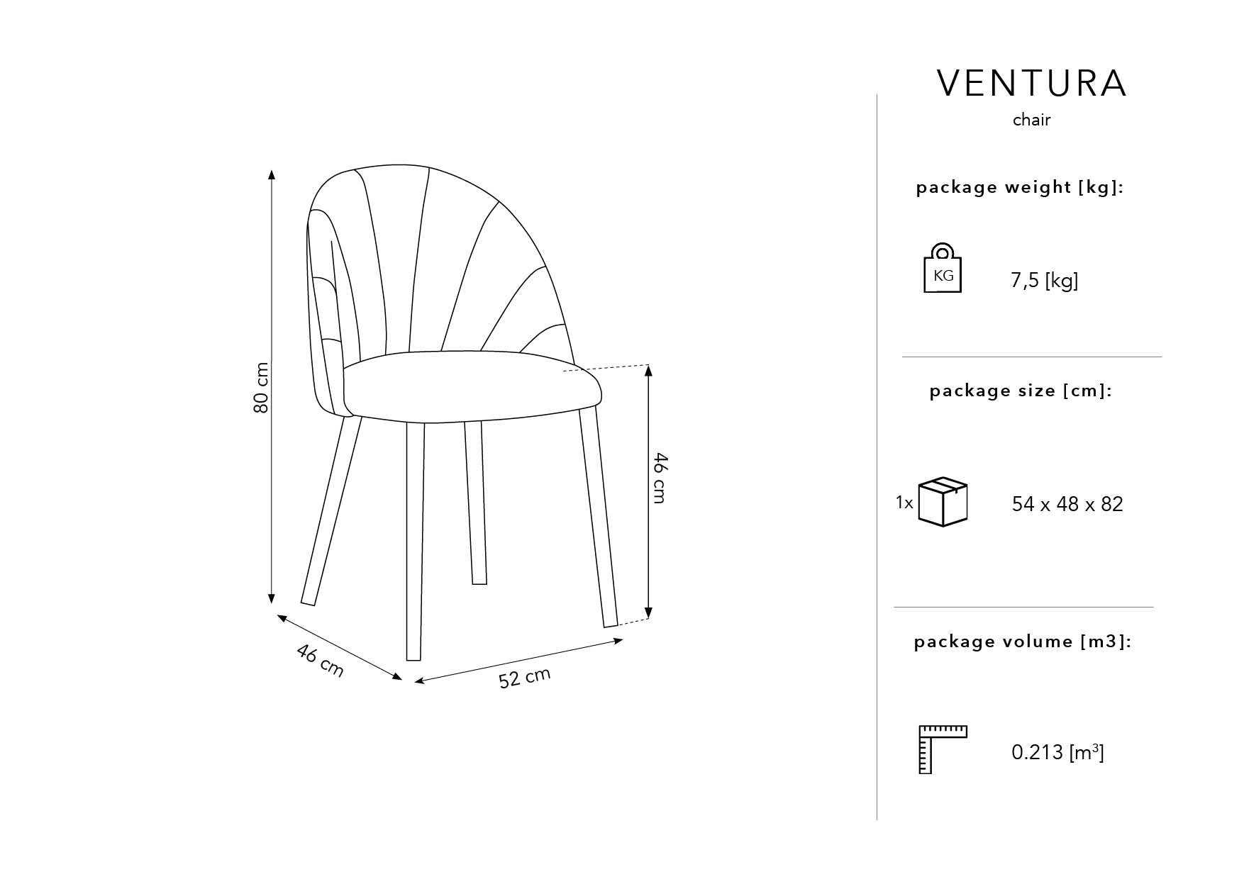 Chaises Ventura - noires
