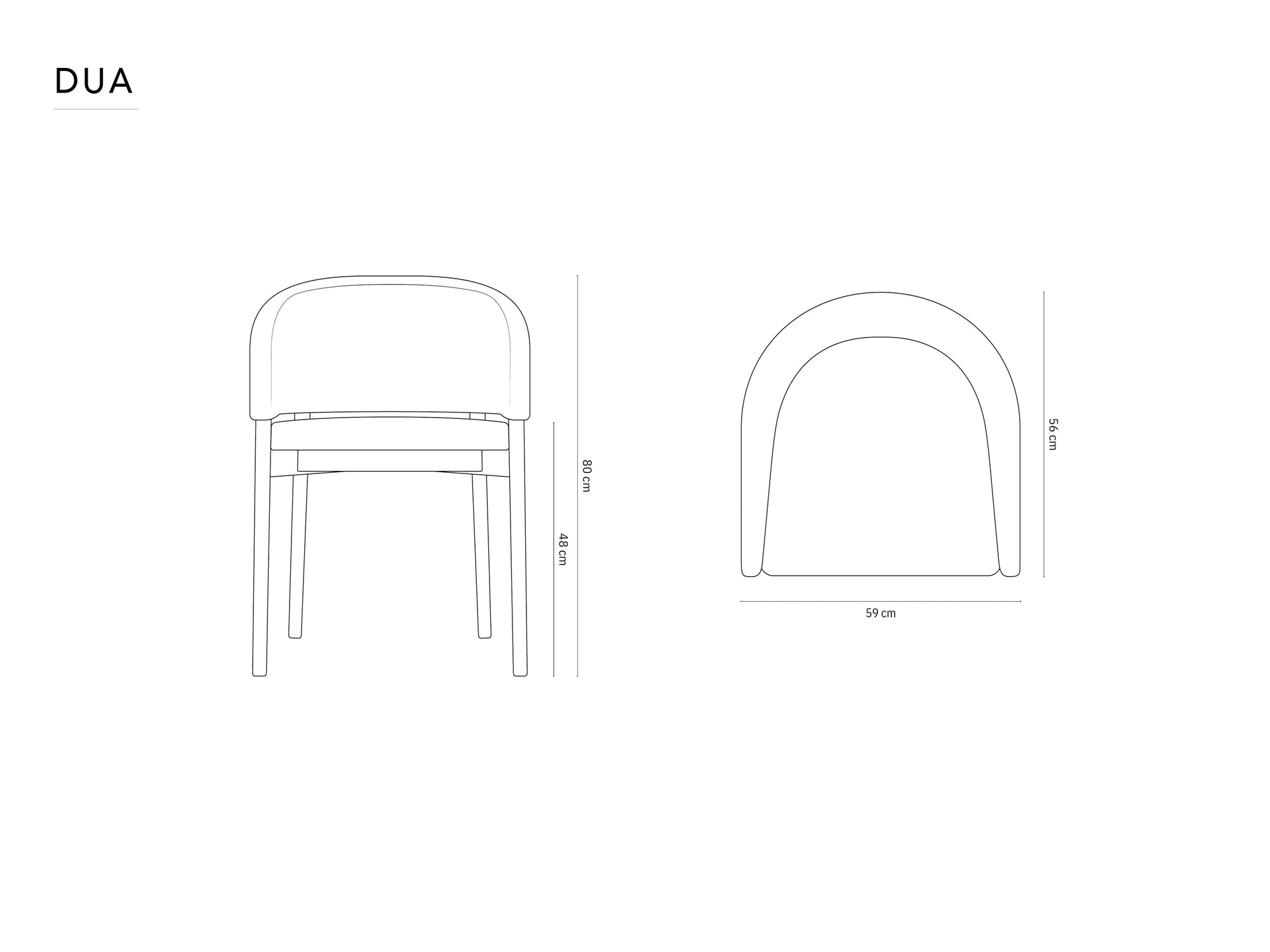 Chaises Dua - gris foncé
