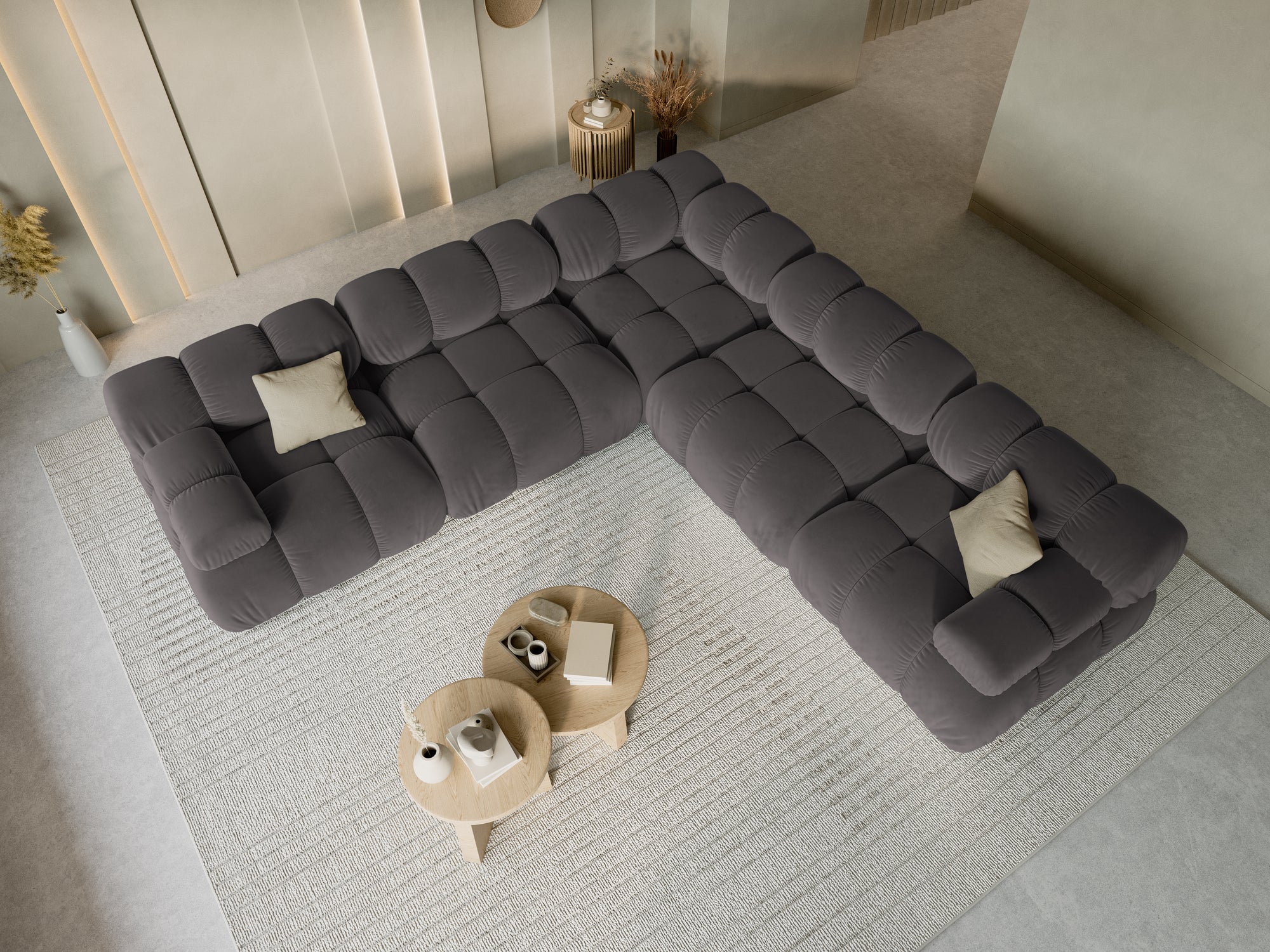 Canapé d'angle Bellis - gris foncé | 4 places et plus