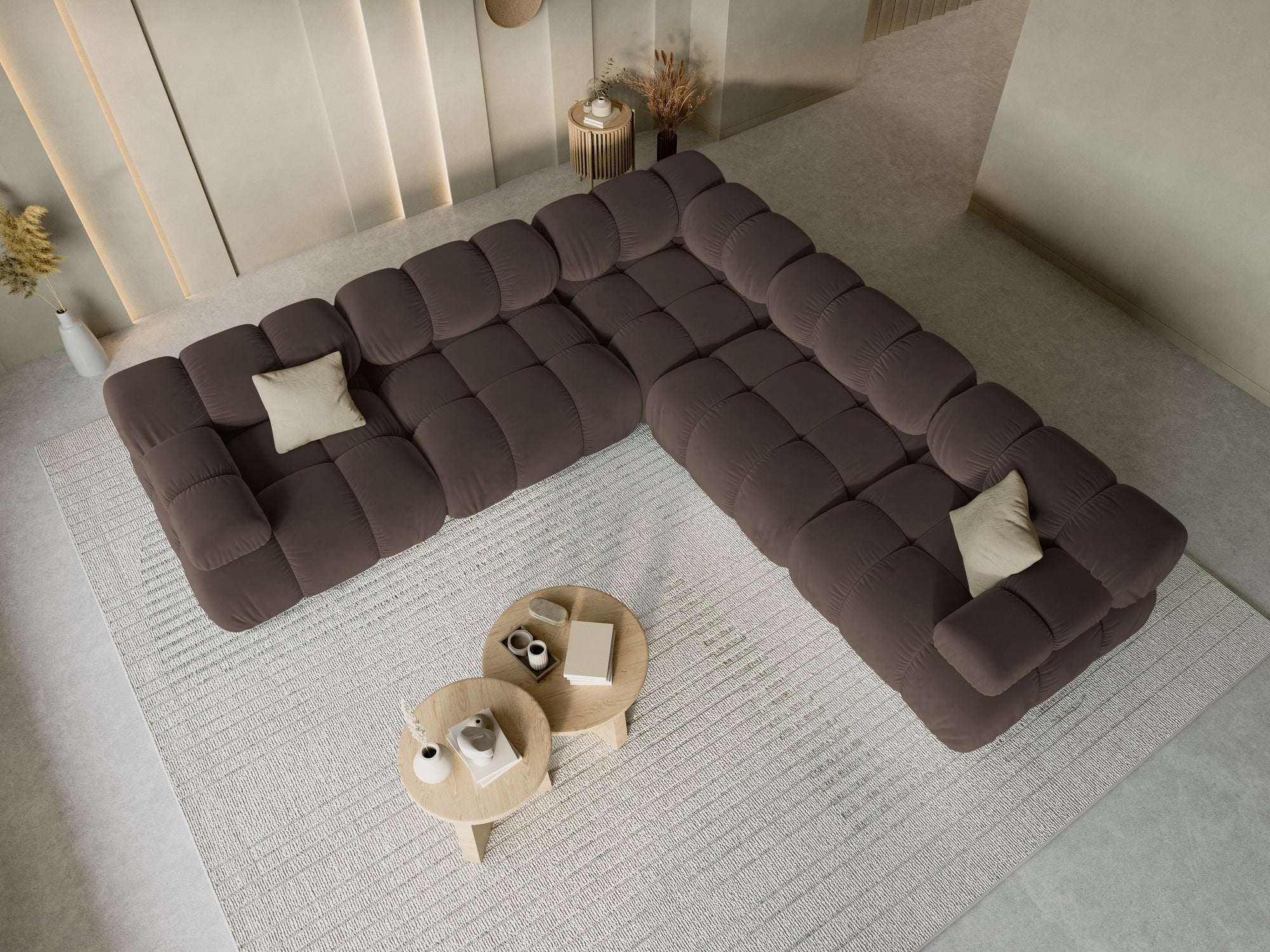 Canapé d'angle Bellis - marron | 4 places et plus