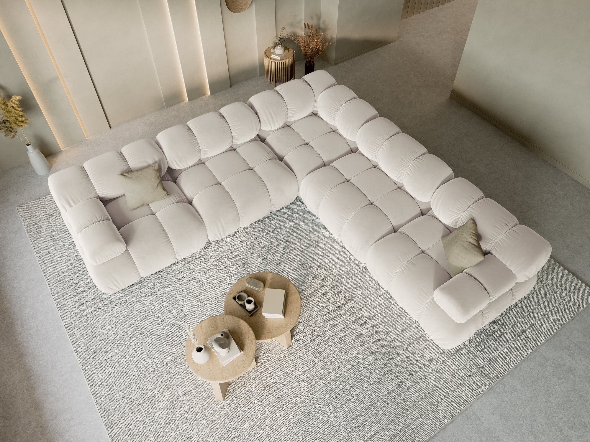 Canapé d'angle Bellis - beige clair | 4 places et plus