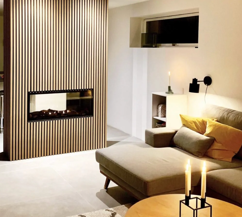 Pannelli acustici esclusivi Palissar® | 300x60 cm - Rovere chiaro (feltro acustico nero)