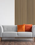 Pannelli acustici esclusivi Palissar® | 300x60 cm - Rovere chiaro (feltro acustico nero)