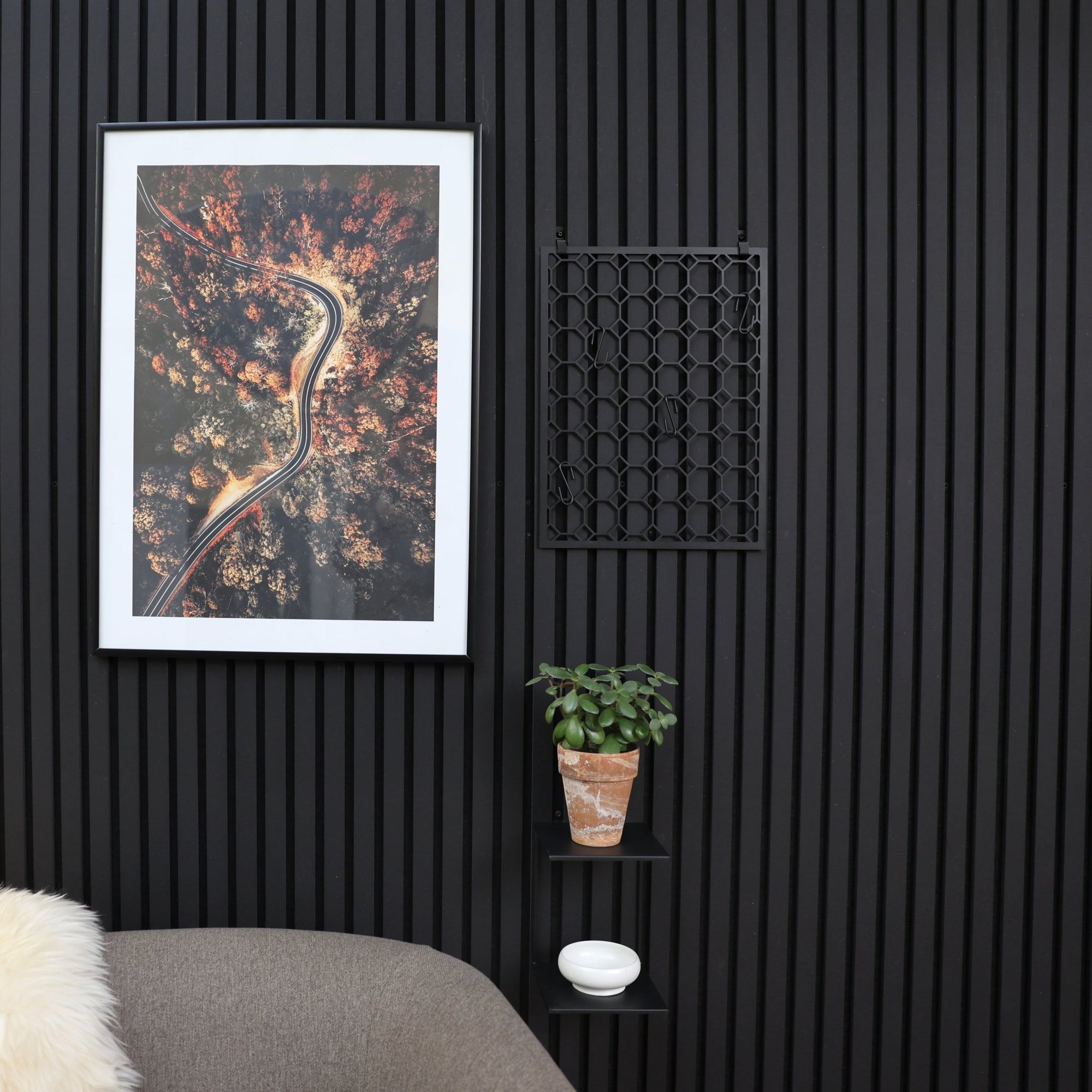 Palissar® Double Shelf – Schwarzes Doppelregal für Akustikpaneele - Palissar