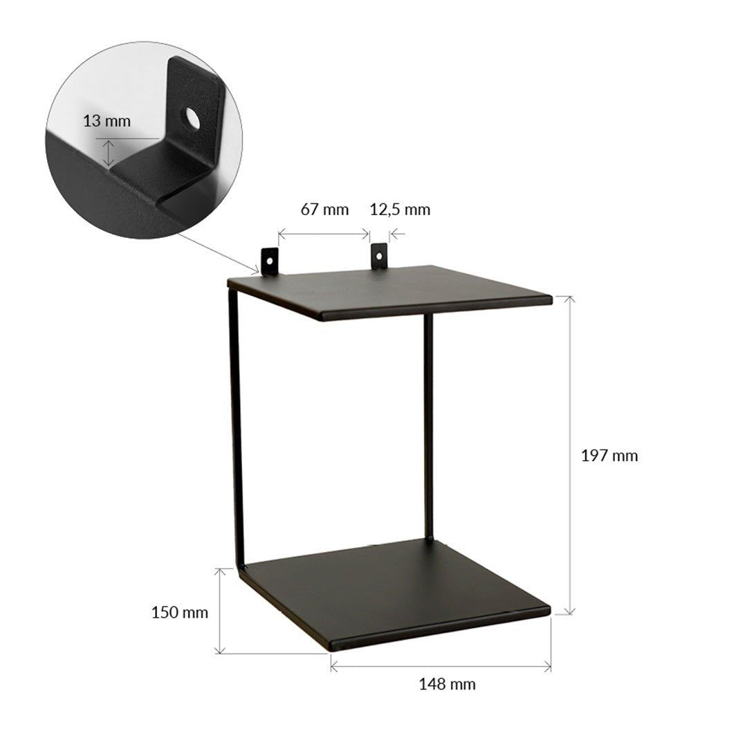 Palissar® Double Shelf – Schwarzes Doppelregal für Akustikpaneele - Palissar