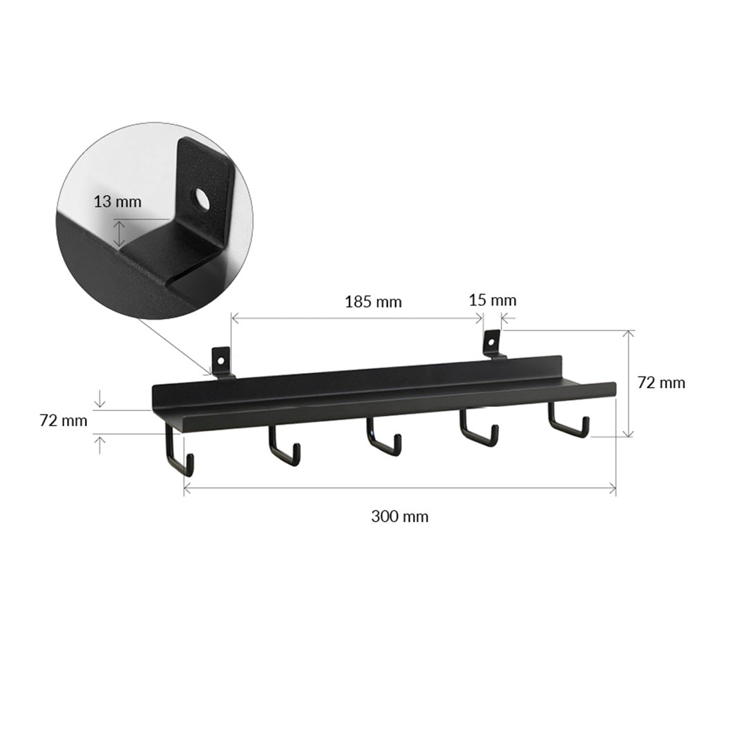 Palissar® Shelf – Ablage mit 5 Haken für Akustikpaneele - Palissar