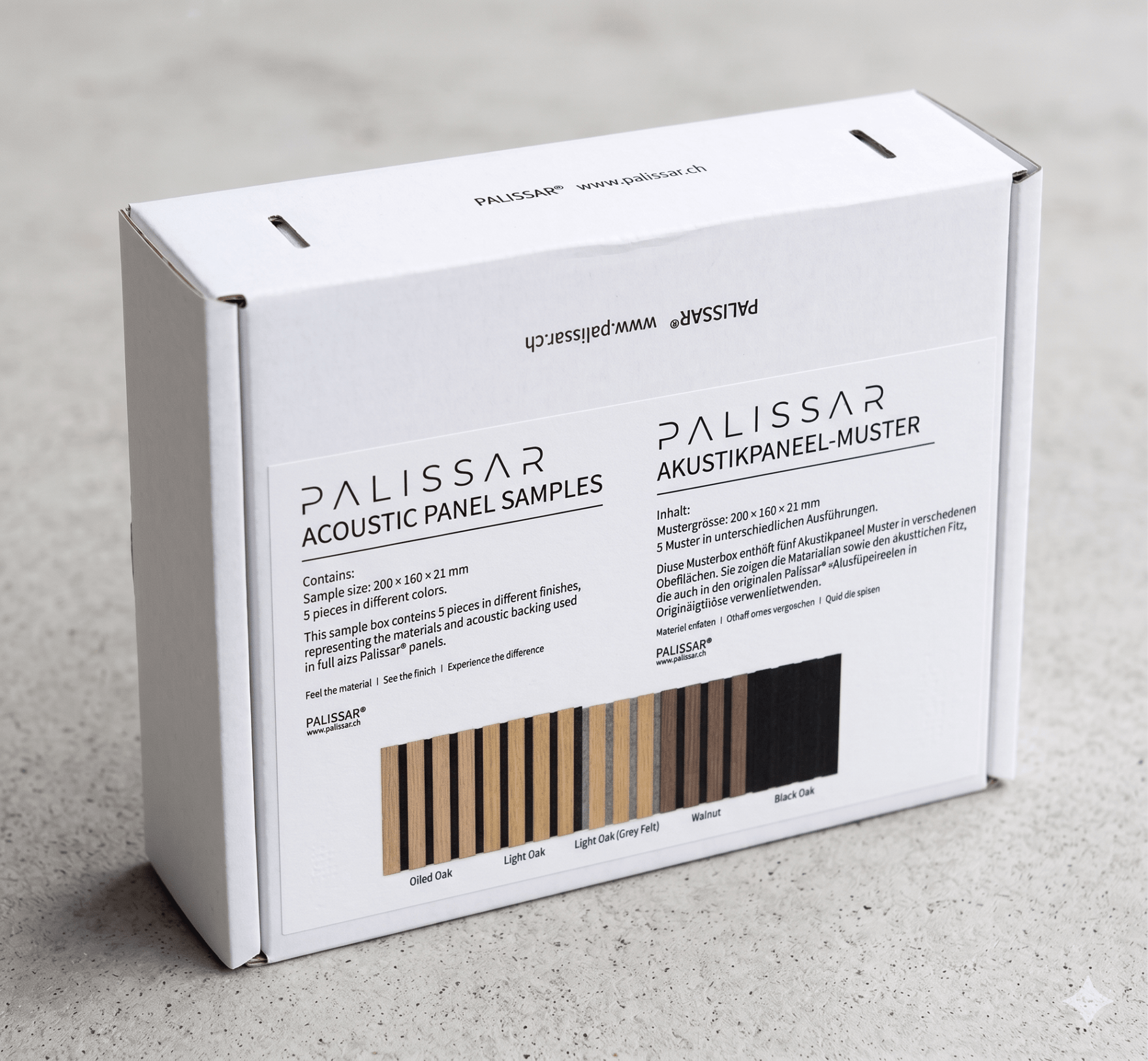 Musterbox mit Holzpaneelen Palissar® Exklusiv - Linie| Mehrere Farbe - Palissar