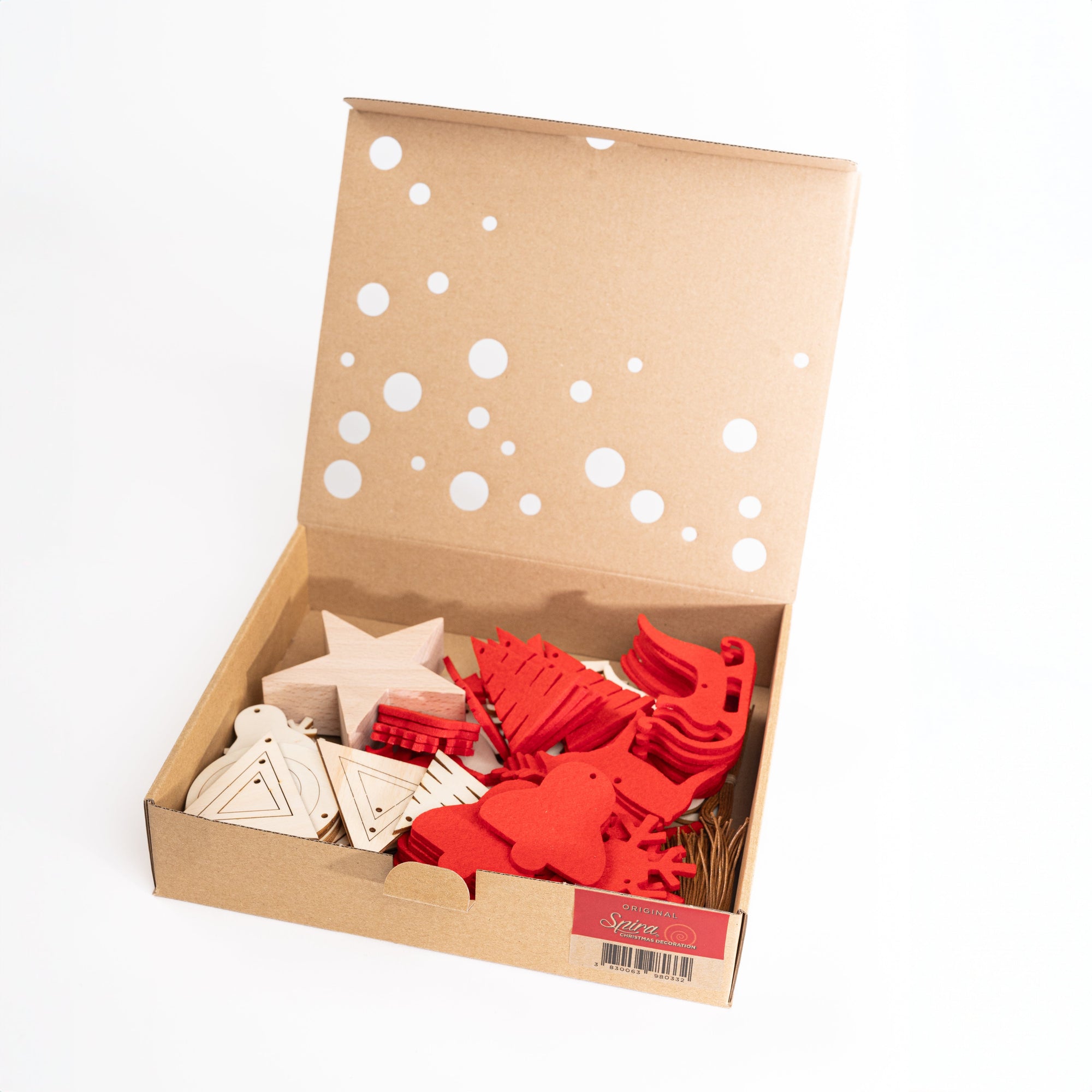 SPIRA Weihnachtsbaumanhänger | Holz &amp; Filz Dekorationsset