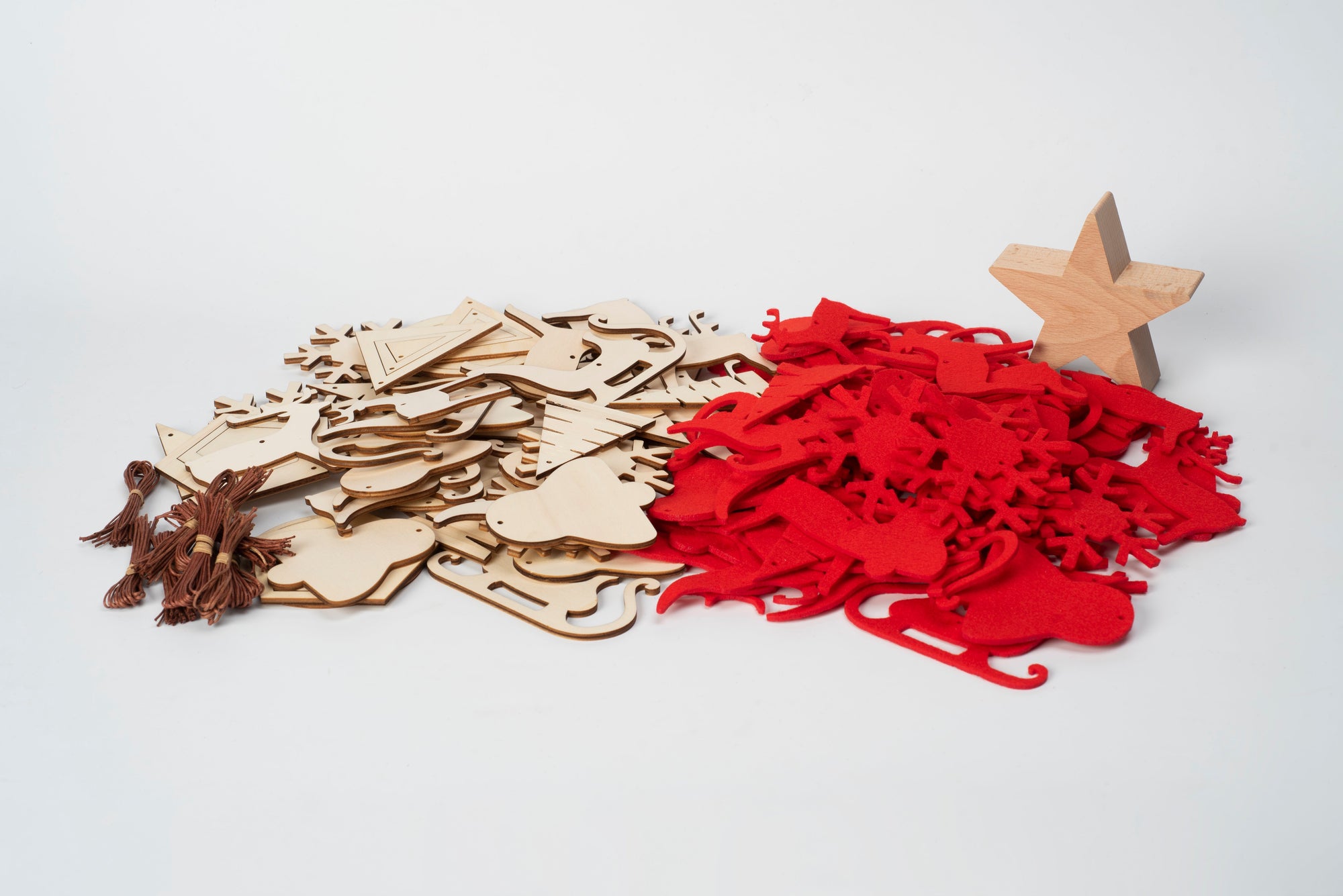 SPIRA Weihnachtsbaumanhänger | Holz &amp; Filz Dekorationsset