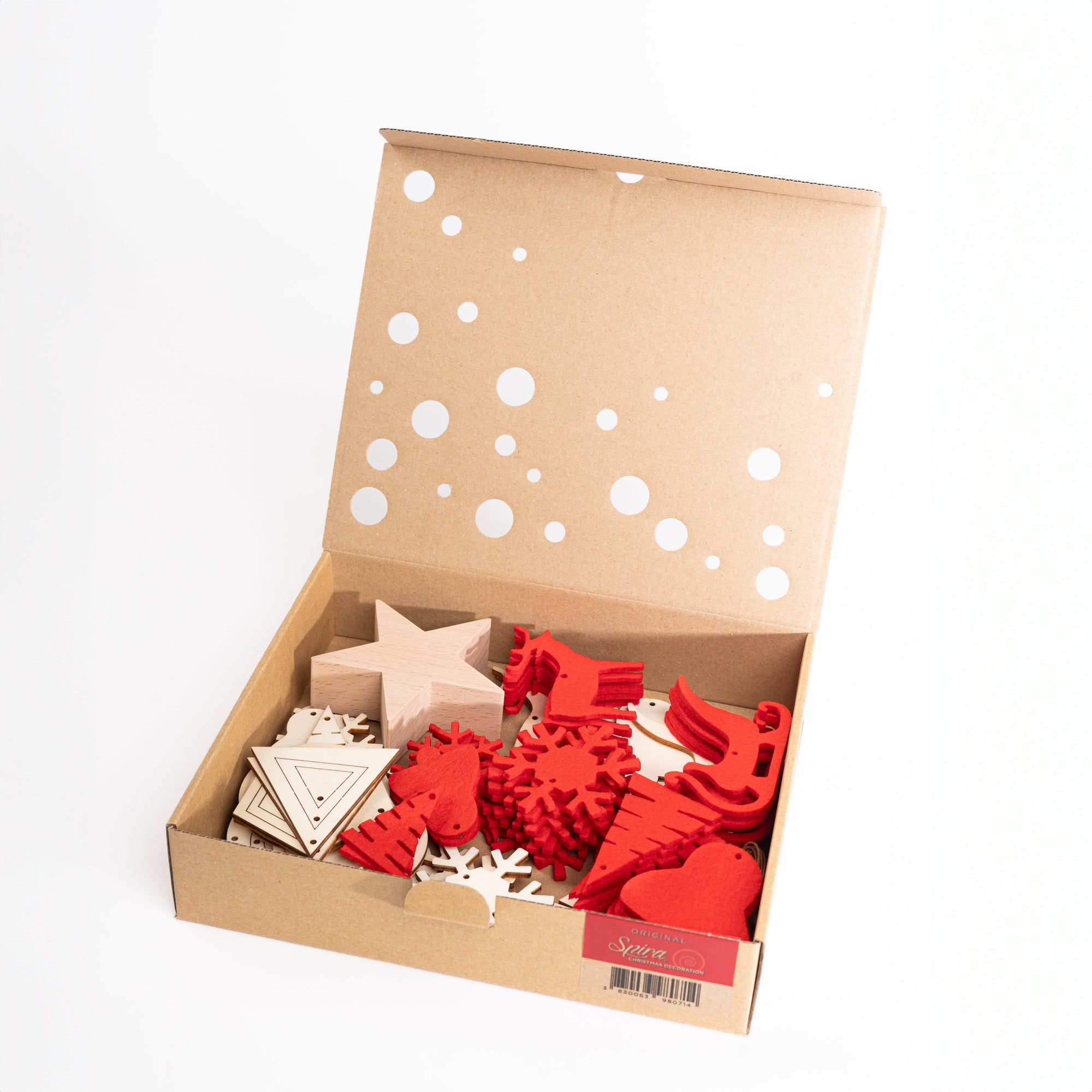 SPIRA Weihnachtsbaumanhänger | Holz &amp; Filz Dekorationsset