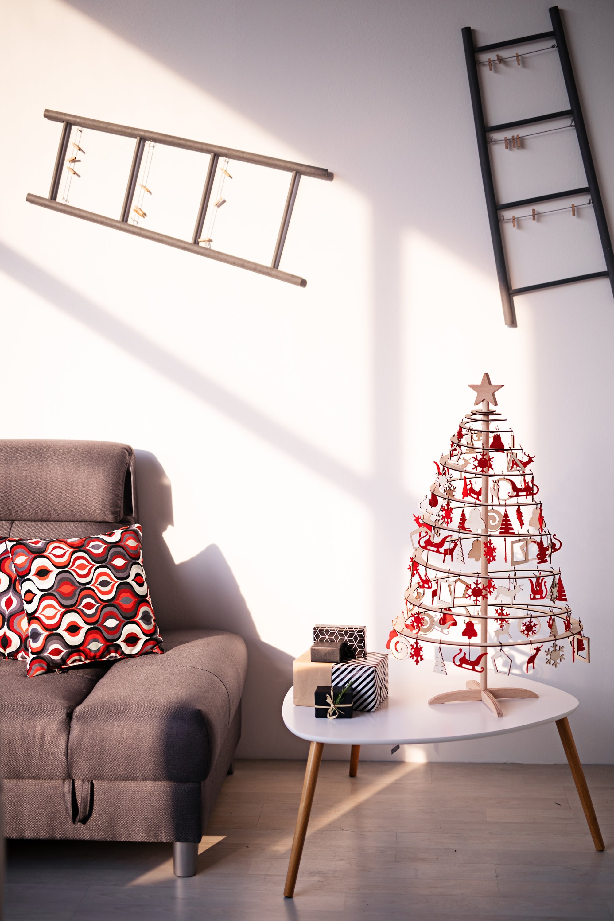 SPIRA Weihnachtsbaumanhänger | Holz &amp; Filz Dekorationsset