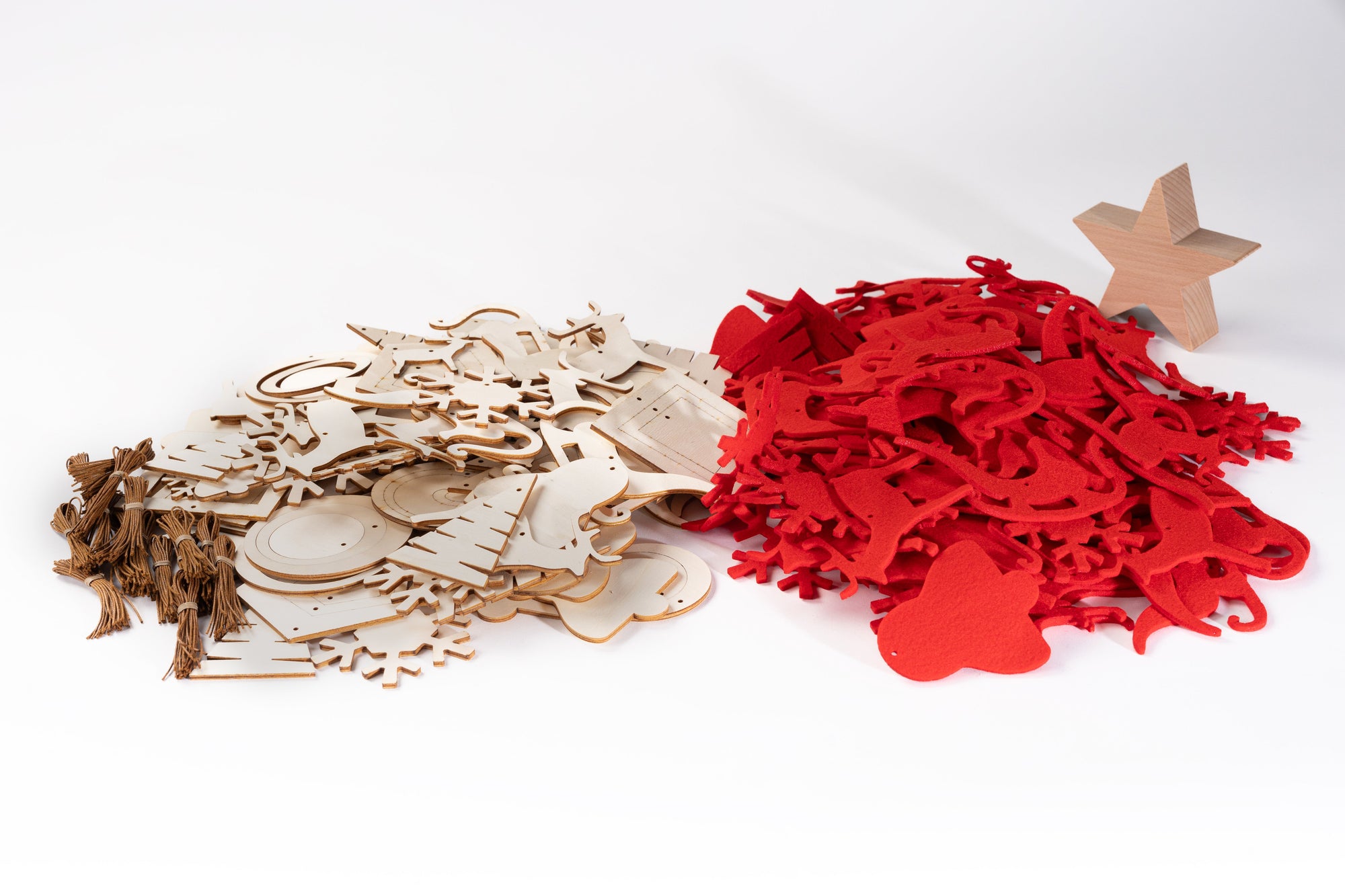 SPIRA Weihnachtsbaumanhänger | Holz &amp; Filz Dekorationsset