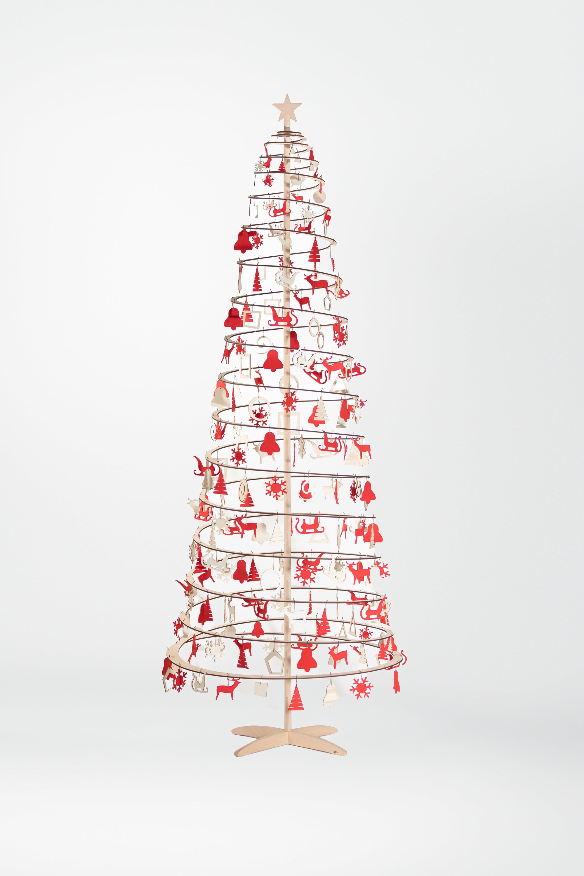 SPIRA Weihnachtsbaumanhänger | Holz &amp; Filz Dekorationsset