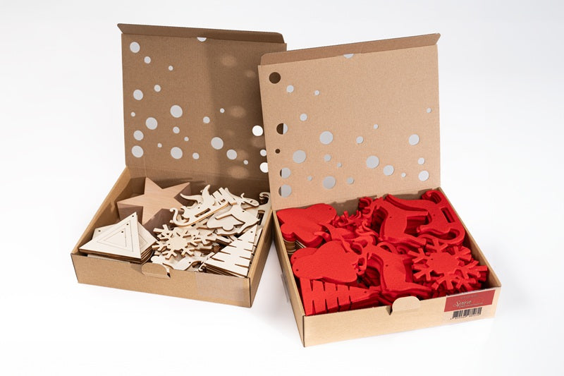 SPIRA Weihnachtsbaumanhänger | Holz &amp; Filz Dekorationsset