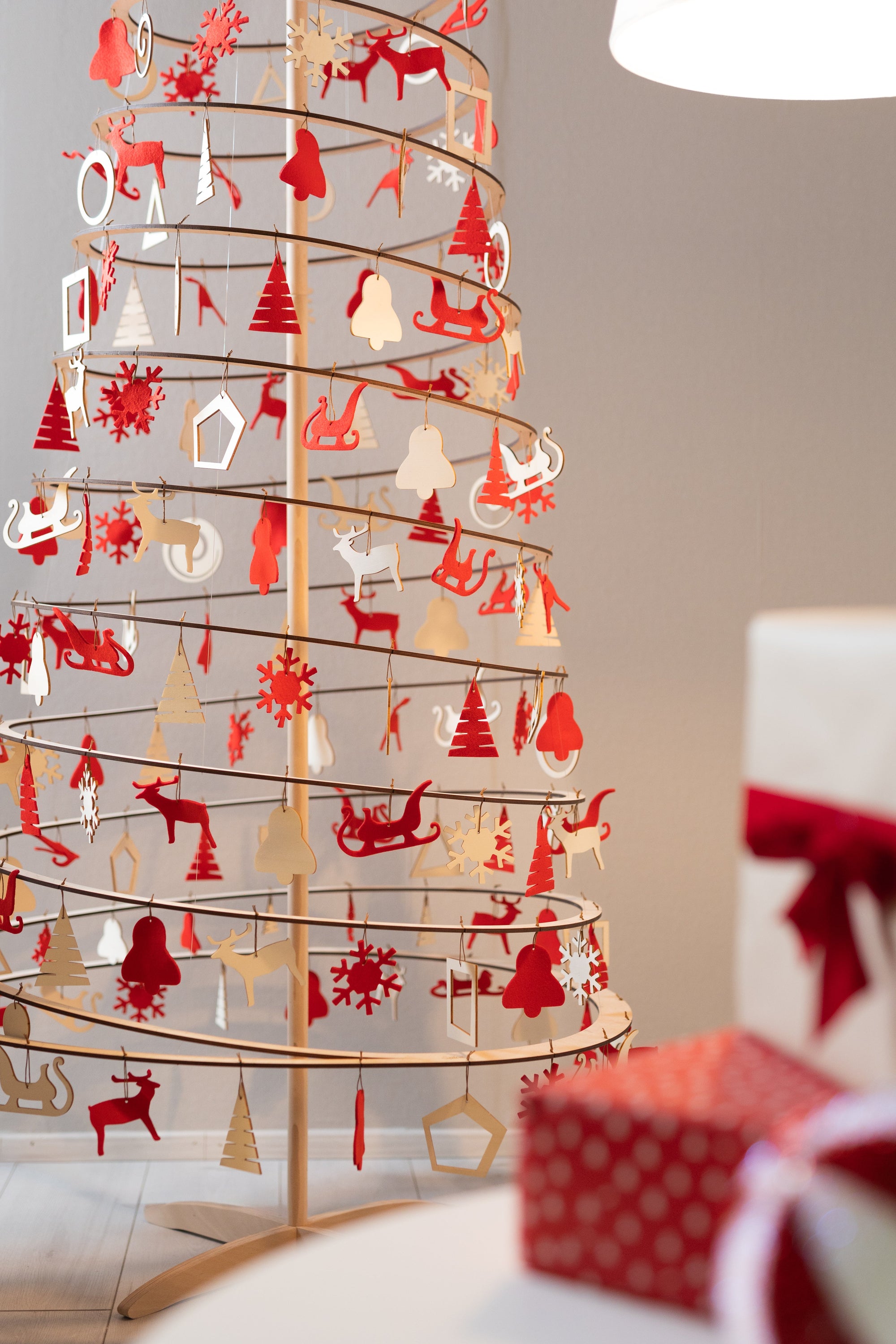 SPIRA Weihnachtsbaumanhänger | Holz &amp; Filz Dekorationsset