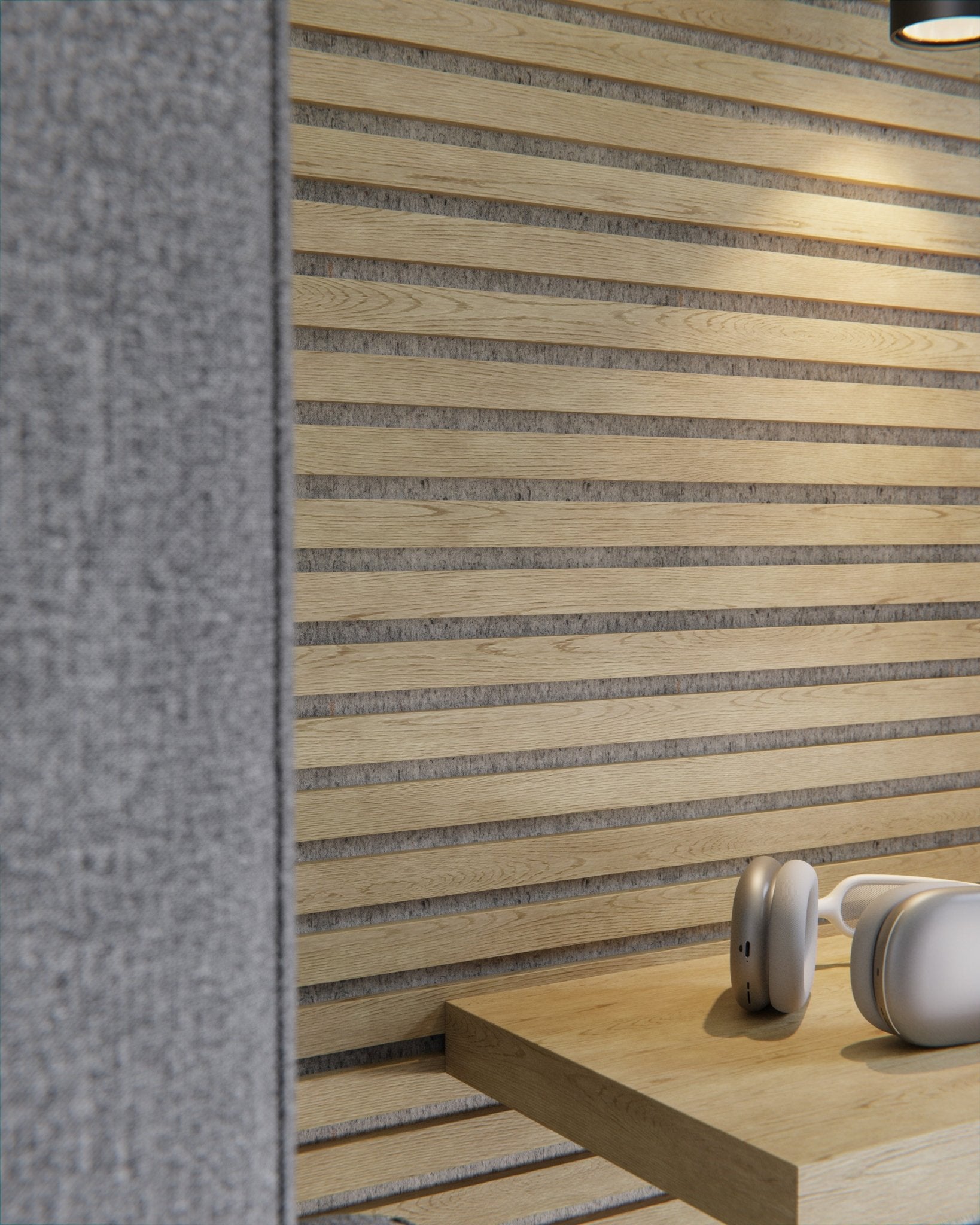Akustikpaneele Palissar® Exklusiv | 300x60 cm - Oak mit grauem Filz - Palissar