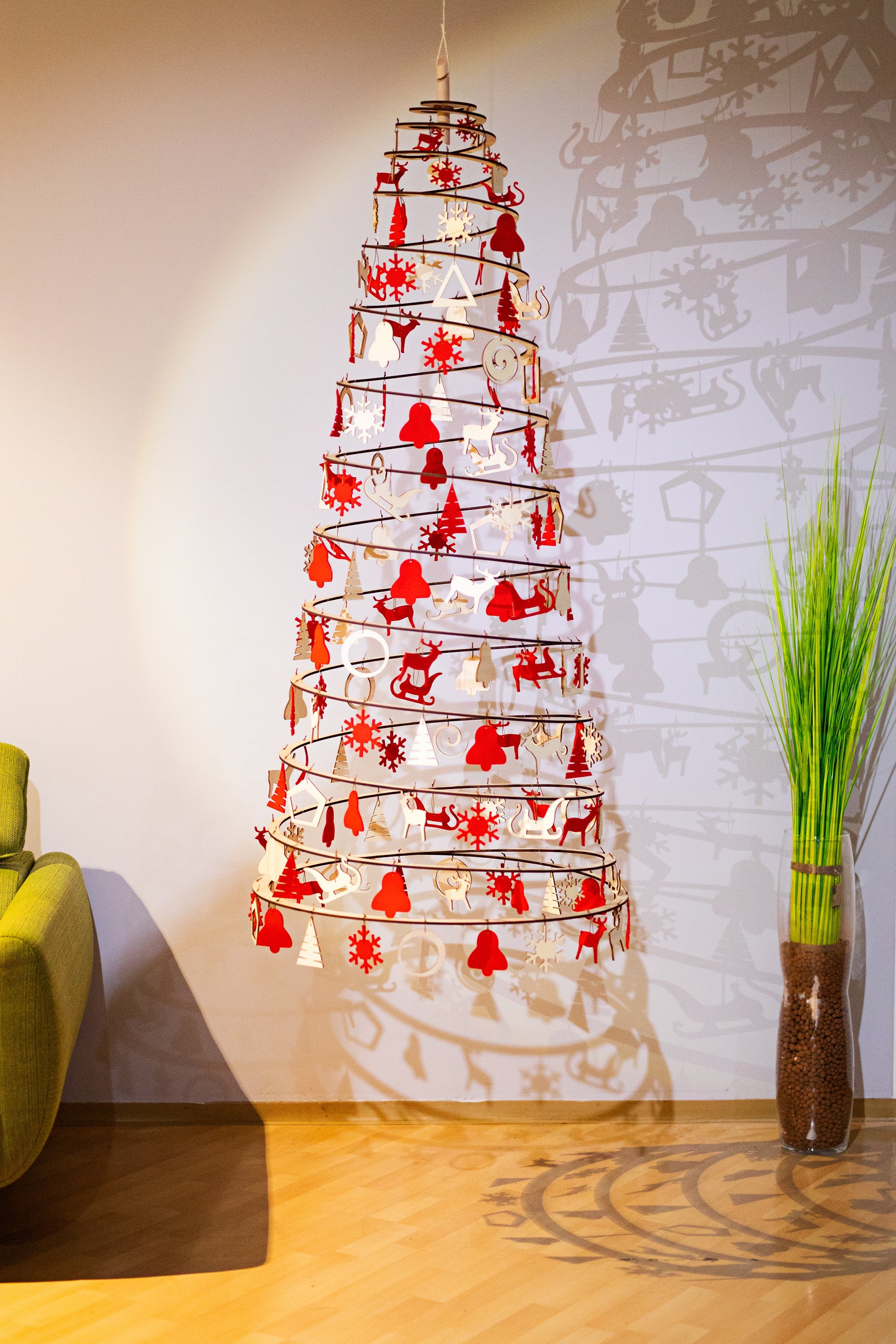 SPIRA Weihnachtsbaumanhänger | Holz &amp; Filz Dekorationsset