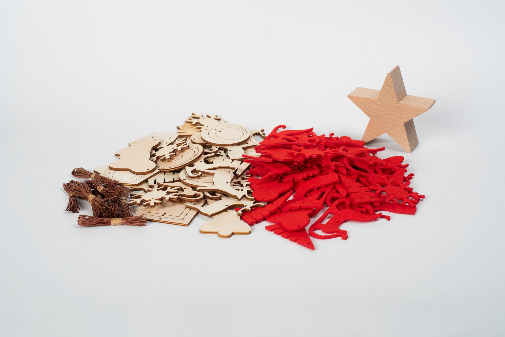 SPIRA Weihnachtsbaumanhänger | Holz &amp; Filz Dekorationsset