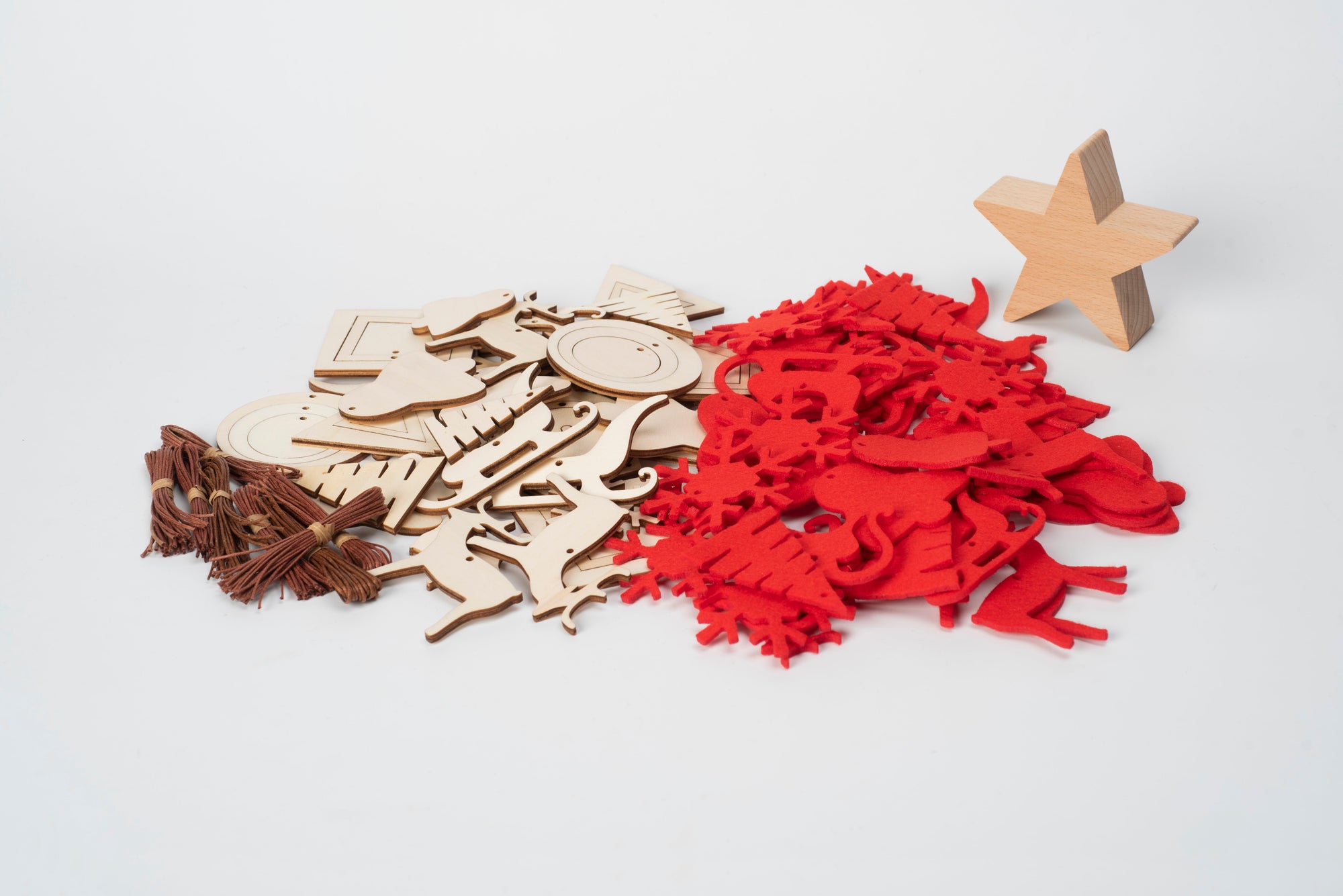 SPIRA Weihnachtsbaumanhänger | Holz &amp; Filz Dekorationsset