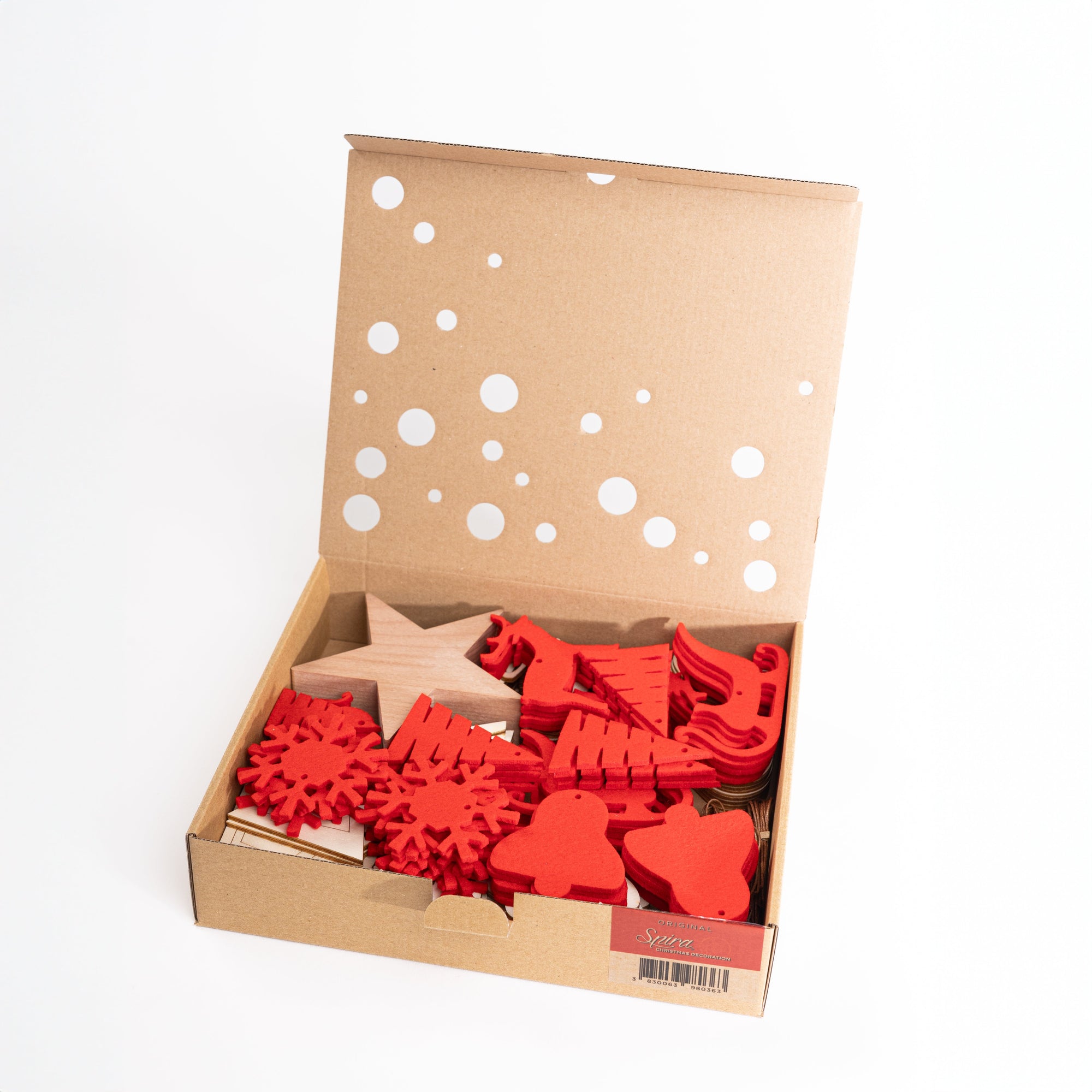 SPIRA Weihnachtsbaumanhänger | Holz &amp; Filz Dekorationsset