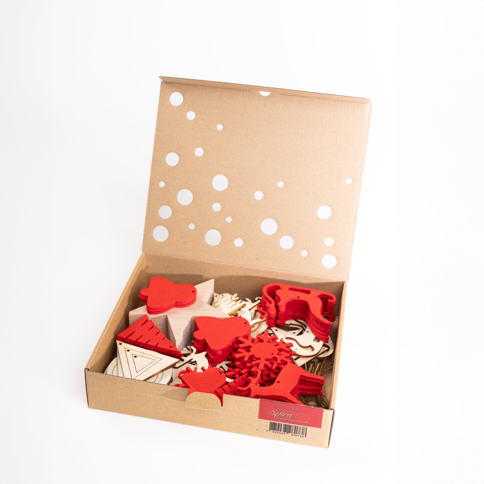 SPIRA Weihnachtsbaumanhänger | Holz &amp; Filz Dekorationsset