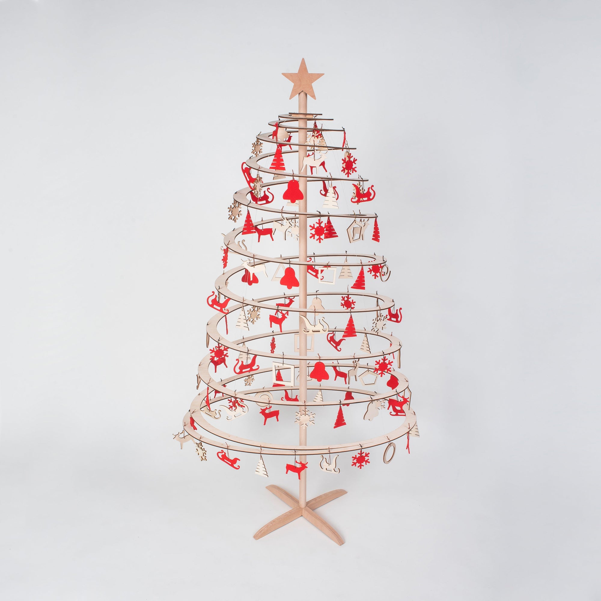 SPIRA Weihnachtsbaumanhänger | Holz &amp; Filz Dekorationsset