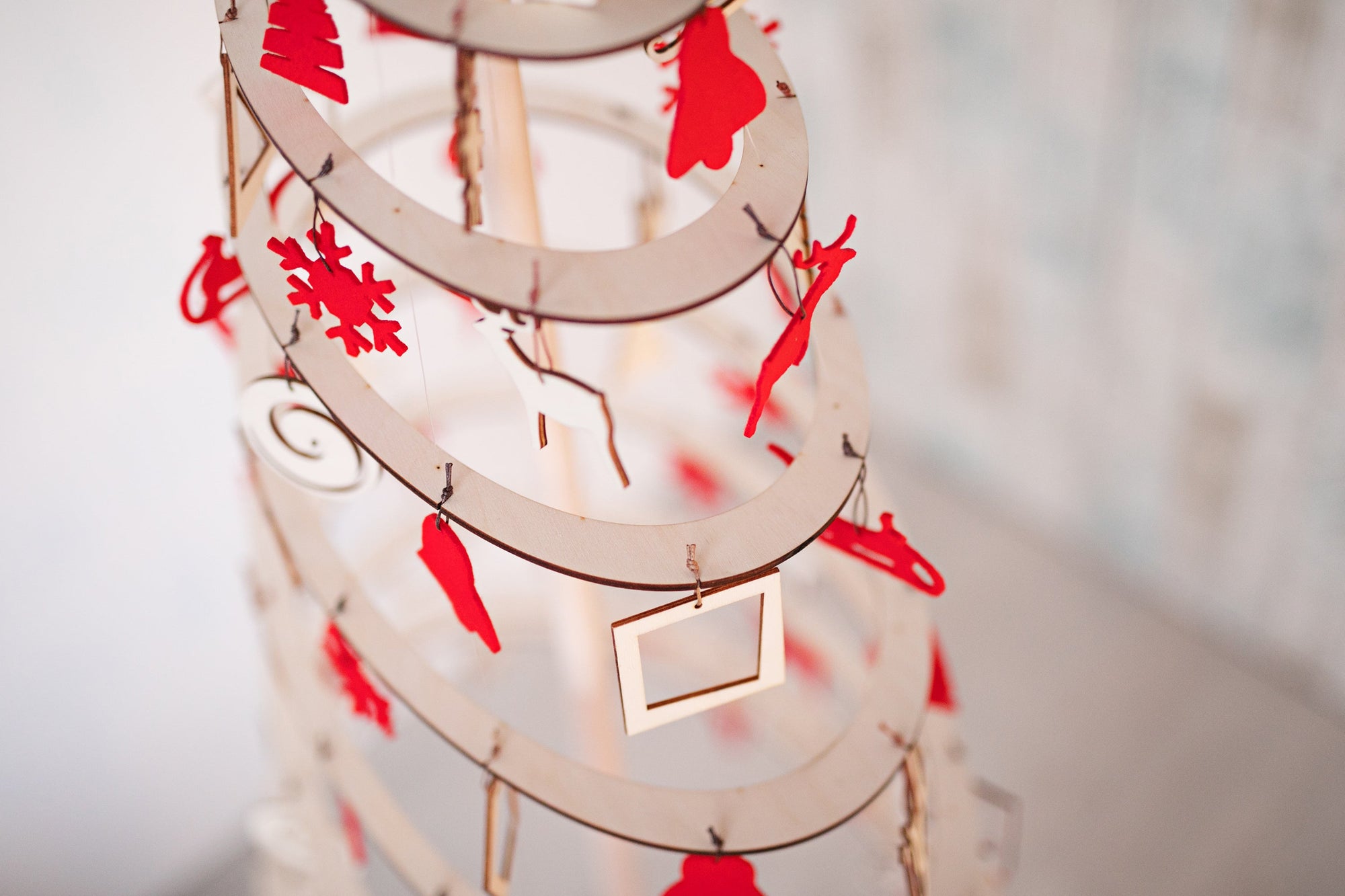 SPIRA Weihnachtsbaumanhänger | Holz &amp; Filz Dekorationsset