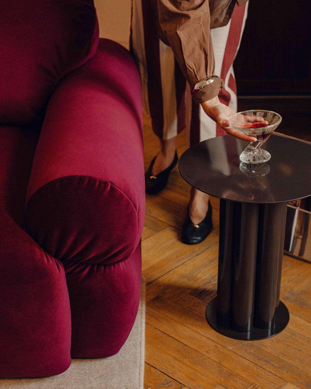 Meghan Beistelltisch - burgund - Palissar