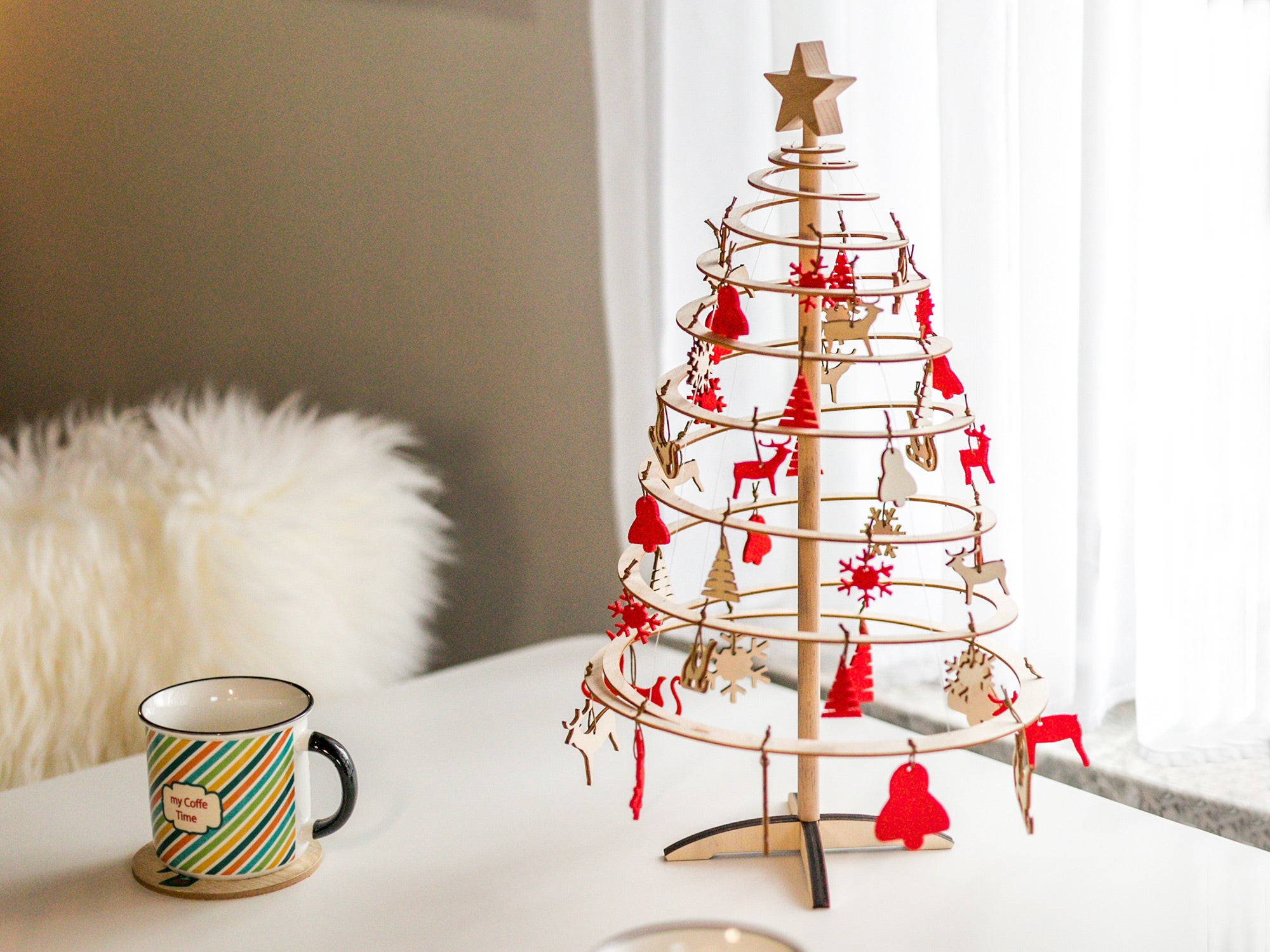 SPIRA Holz-Weihnachtsbaum – Natürlich &amp; Wiederverwendbar (45–235 cm)